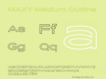 MAXY Medium Outline Version 1.000 | web-ttf图片样张
