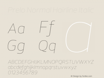 Prelo Normal Hairline Italic Version 1.001 | FøM Fix图片样张