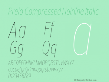 Prelo Compressed Hairline Italic Version 1.001 | FøM Fix图片样张