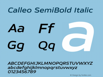 Calleo SemiBold Italic Version 1.0图片样张