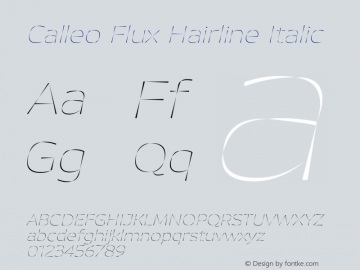 Calleo Flux Hairline Italic Version 1.0图片样张