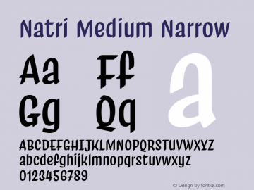 Natri Medium Narrow Version 1.000;Glyphs 3.2 (3179)图片样张