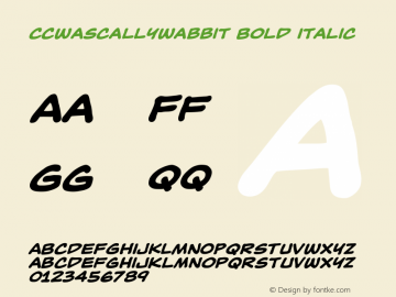 CCWascallyWabbit Bold Italic Version 1.000;Glyphs 3.2 (3173)图片样张