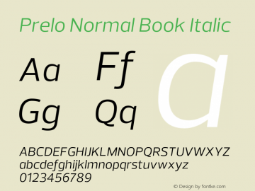 Prelo Normal Book Italic Version 1.001 | FøM Fix图片样张