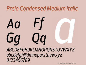 Prelo Condensed Medium Italic Version 1.001 | FøM Fix图片样张