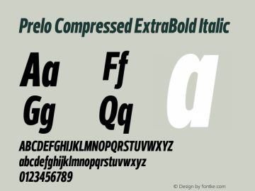 Prelo Compressed ExtraBold Italic Version 1.001 | FøM Fix图片样张