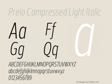 Prelo Compressed Light Italic Version 1.001 | FøM Fix图片样张