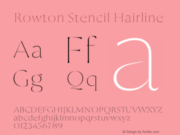 Rowton Stencil Hairline Version 1.0图片样张
