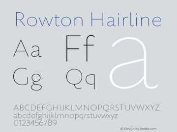 Rowton Hairline Version 1.0图片样张
