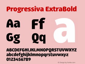 Progressiva-ExtraBold Version 1.000图片样张