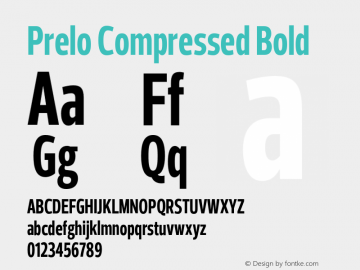 Prelo Compressed Bold Version 1.001;PS 001.001;hotconv 1.0.70;makeotf.lib2.5.58329图片样张