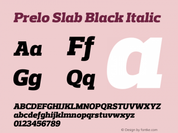 Prelo Slab Black Italic Version 1.001 | FøM Fix图片样张
