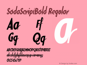 SodaScriptBold Regular Macromedia Fontographer 4.1 12/6/97 Font Sample