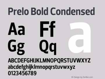 Prelo-BoldCondensed Version 001.001图片样张