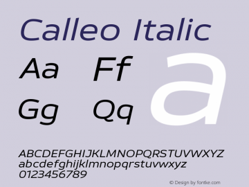 Calleo Italic Version 1.0图片样张