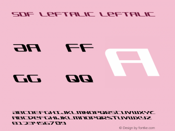 SDF Leftalic Leftalic 001.000 Font Sample