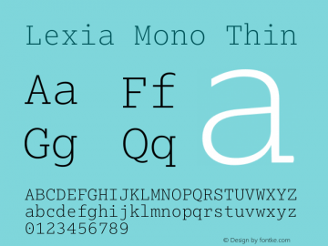 Lexia Mono Thin Version 2.005图片样张
