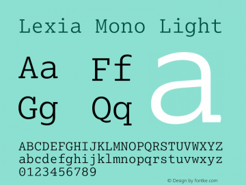 Lexia Mono Light Version 2.005图片样张