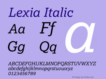 Lexia Italic Version 3.005图片样张