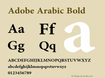 AdobeArabic-Bold Version 2.007图片样张