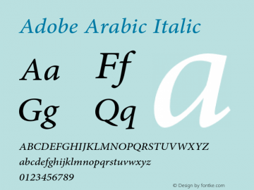 AdobeArabic-Italic Version 2.007图片样张