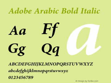 AdobeArabic-BoldItalic Version 2.007图片样张