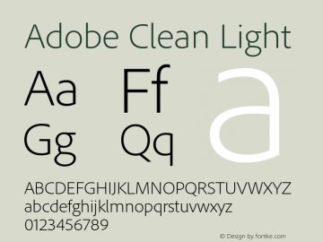 AdobeClean-Light Version 5.215;PS 2.000;hotconv 1.0.73;makeotf.lib2.5.5900图片样张