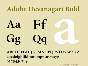 AdobeDevanagari-Bold Version 2.001;PS 2.000;hotconv 1.0.70;makeotf.lib2.5.5900图片样张