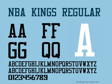 NBA Kings Regular Macromedia Fontographer 4.1 3/17/2007 Font Sample