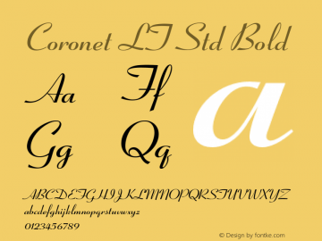 CoronetLTStd-Bold Version 2.071;PS 005.000;hotconv 1.0.67;makeotf.lib2.5.33168图片样张