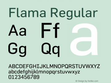 Flama Regular 001.000 Font Sample