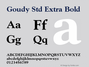 GoudyStd-ExtraBold Version 2.076;PS 005.000;hotconv 1.0.67;makeotf.lib2.5.33168图片样张