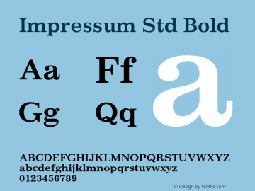 ImpressumStd-Bold Version 2.066;PS 005.000;hotconv 1.0.67;makeotf.lib2.5.33168图片样张