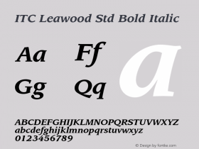 LeawoodStd-BoldItalic Version 2.082;PS 005.000;hotconv 1.0.67;makeotf.lib2.5.33168图片样张