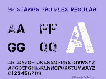 PF Stamps Pro Flex Regular Version 2.000 2006 initial release Font Sample