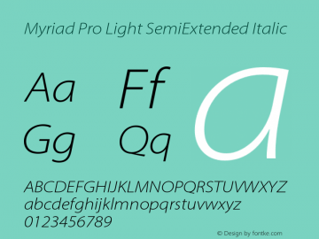 MyriadPro-LightSemiExtIt Version 2.115;PS 2.000;hotconv 1.0.81;makeotf.lib2.5.63406图片样张