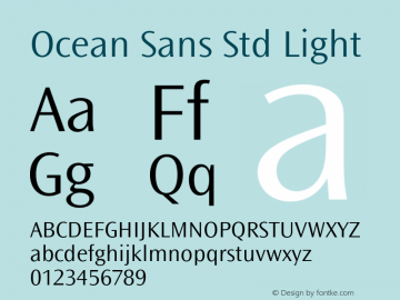 OceanSansStd-Light Version 2.081;PS 005.000;hotconv 1.0.67;makeotf.lib2.5.33168图片样张