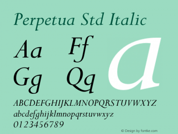 PerpetuaStd-Italic Version 2.096;PS 005.000;hotconv 1.0.67;makeotf.lib2.5.33168图片样张