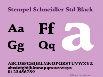 StempelSchneidlerStd-Black Version 2.086;PS 005.000;hotconv 1.0.67;makeotf.lib2.5.33168图片样张