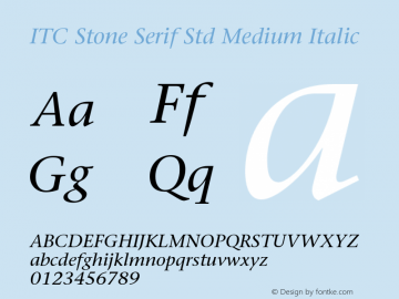 StoneSerifStd-MediumItalic Version 2.102;PS 005.000;hotconv 1.0.68;makeotf.lib2.5.34792图片样张