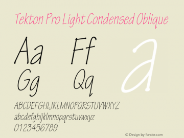 TektonPro-LightCondObl Version 2.073;PS 2.000;hotconv 1.0.70;makeotf.lib2.5.5900图片样张