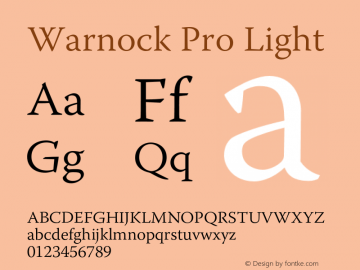 WarnockPro-Light Version 2.140;PS 2.000;hotconv 1.0.70;makeotf.lib2.5.5900图片样张