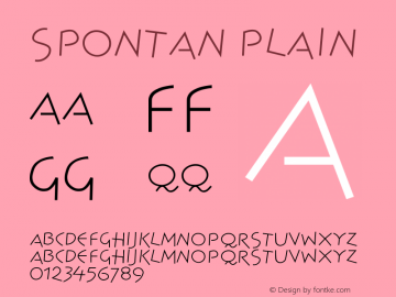 Spontan Plain Version 001.000 Font Sample