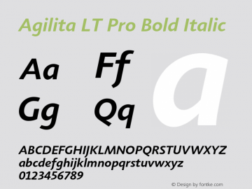 AgilitaLTPro-BoldItalic Version 1.01图片样张