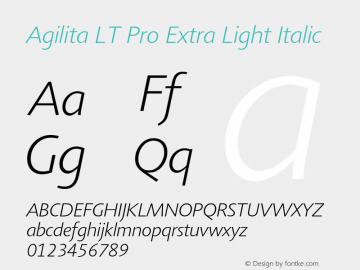 AgilitaLTPro-ExtraLightIta Version 1.01图片样张