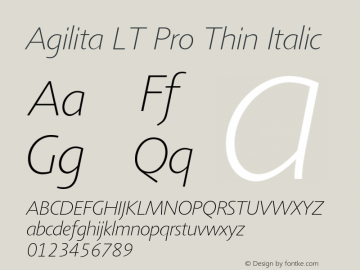 AgilitaLTPro-ThinItalic Version 1.01图片样张