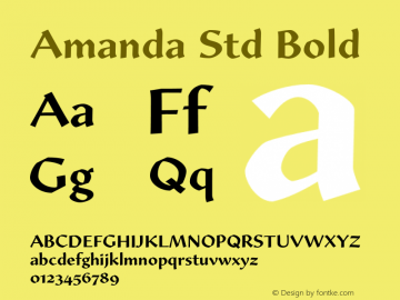 AmandaStd-Bold Version 1.014;PS 001.000;Core 1.0.38;makeotf.lib1.6.5960图片样张