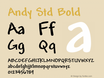 AndyStd-Bold Version 1.012;PS 001.000;Core 1.0.38;makeotf.lib1.6.5960图片样张