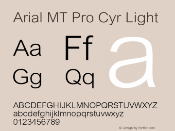 Arial MT Pro Cyr Light Version 1.00 Build 1000图片样张