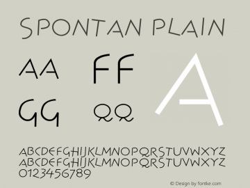 Spontan Plain Version 001.000 Font Sample